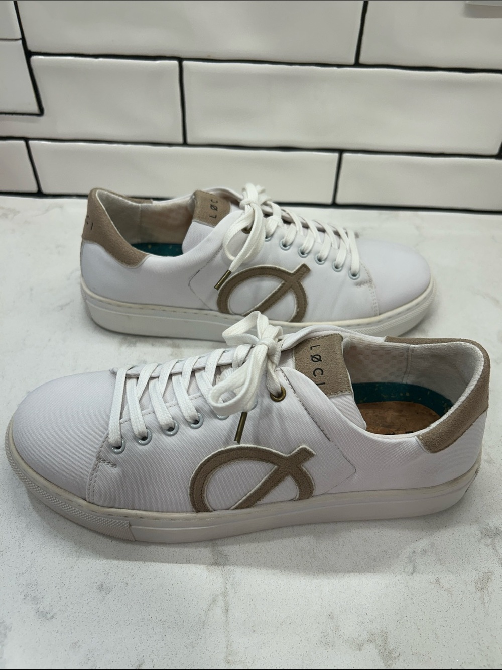 LØCI Nine sneakers White Leather Look Low Top Women’s Neutral Minimalist Casual - Picture 8 of 16